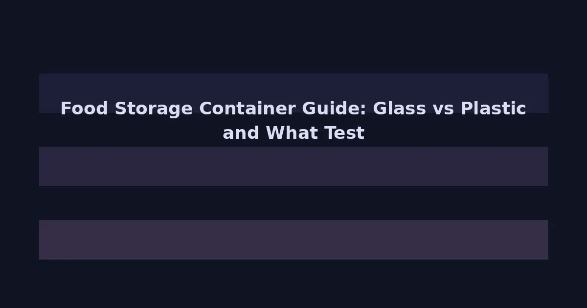 Food Storage Container Guide: Glass vs Plastic and What Testing Reveals