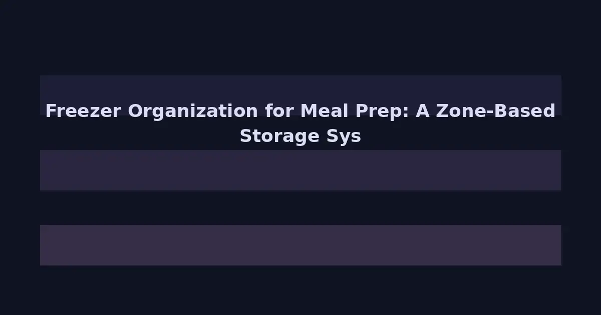 Freezer Organization for Meal Prep: A Zone-Based Storage System